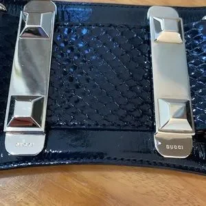 Gucci | Accessories | Gucci Mid Waist Black Belt With Gold  display picture 3